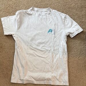 American Eagle Outfitters White Tee with Blue Logo